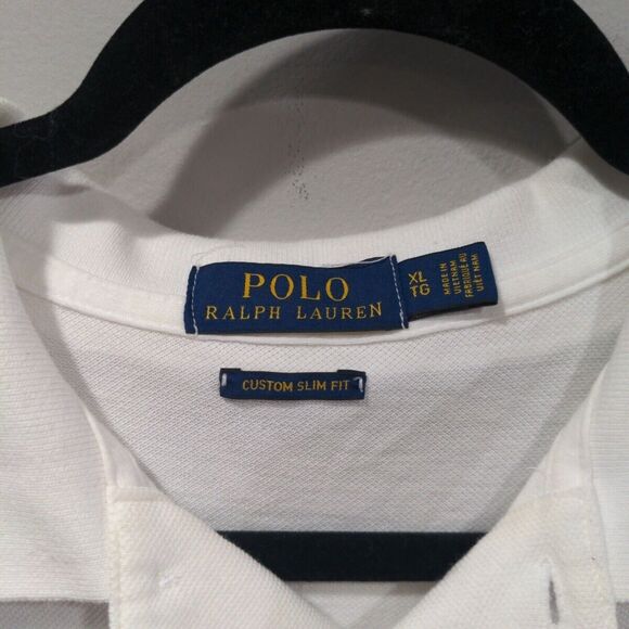 Polo Ralph Lauren Mens SS Polo Big Pony '3' Shirt Size XL Slim Fit White Cotton - Picture 3 of 10